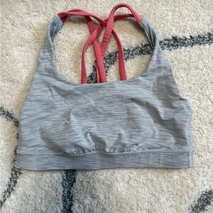 lululemon energy bra gray and pink - size 4